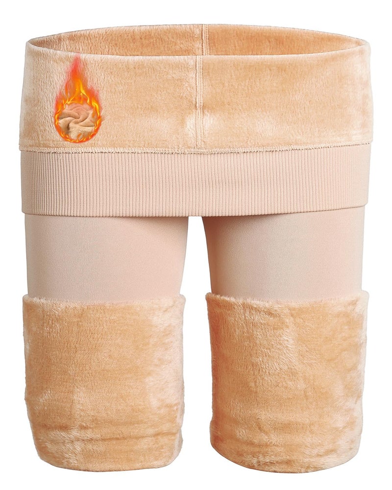 NORMOV Winter Warm Fleece Lined Leggings Women,Thick Thermal Velvet Tights (Skin-M/L) - Image 1